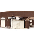 Pro Line Quick-Release Leather Dog Collar with Metal Buckle