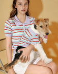 Pet & Me Spring Summer Lavender Crochet Short Sleeve Polo Shirt