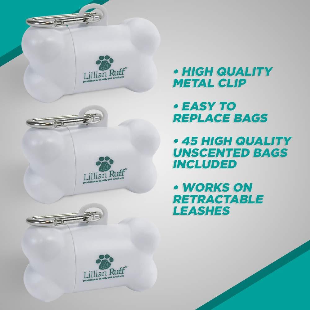 Waste Bag Dispenser 3pc Set with Leash Clip - Lillian Ruff-OT-HN72-S957