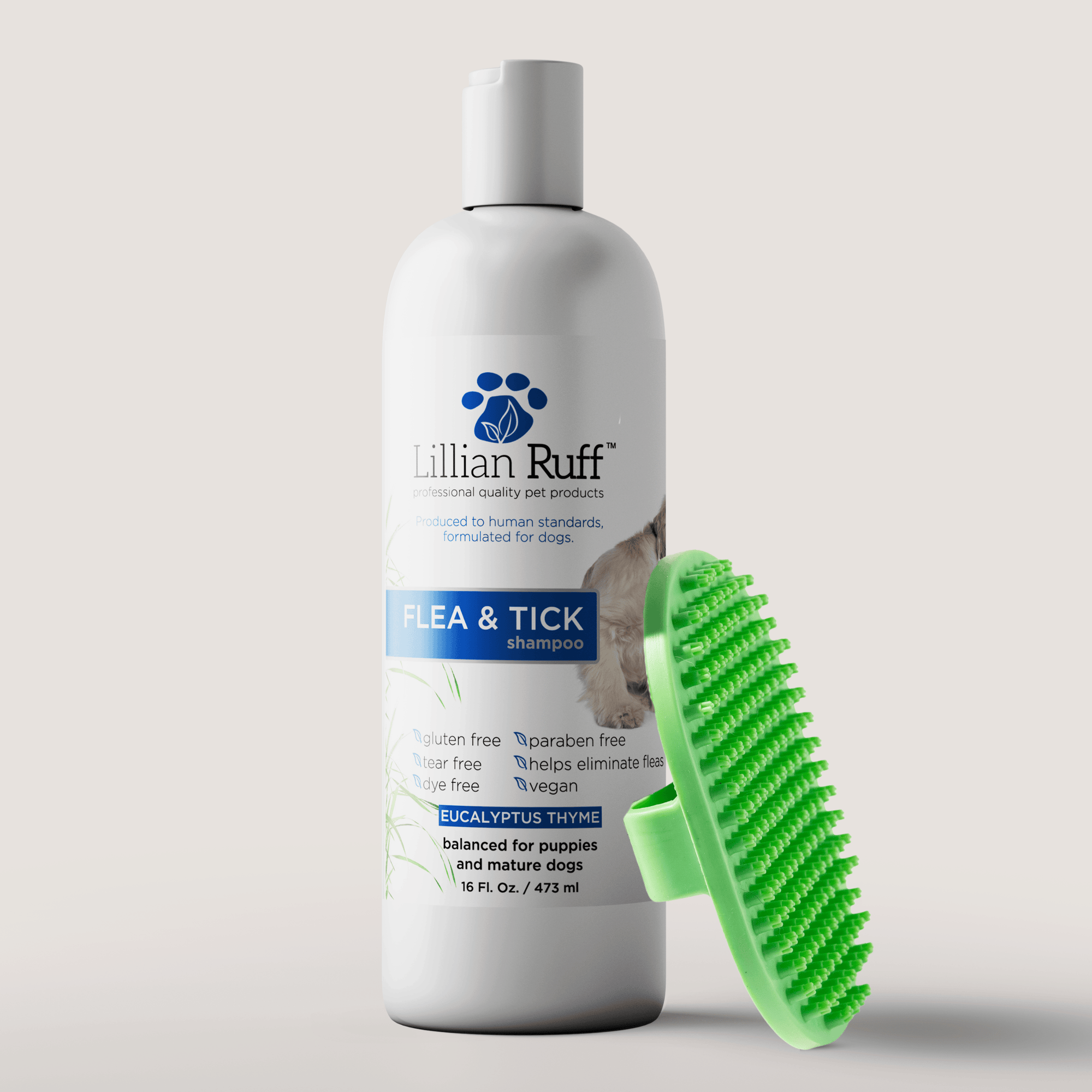 Flea &amp; Tick Shampoo With Bath Brush