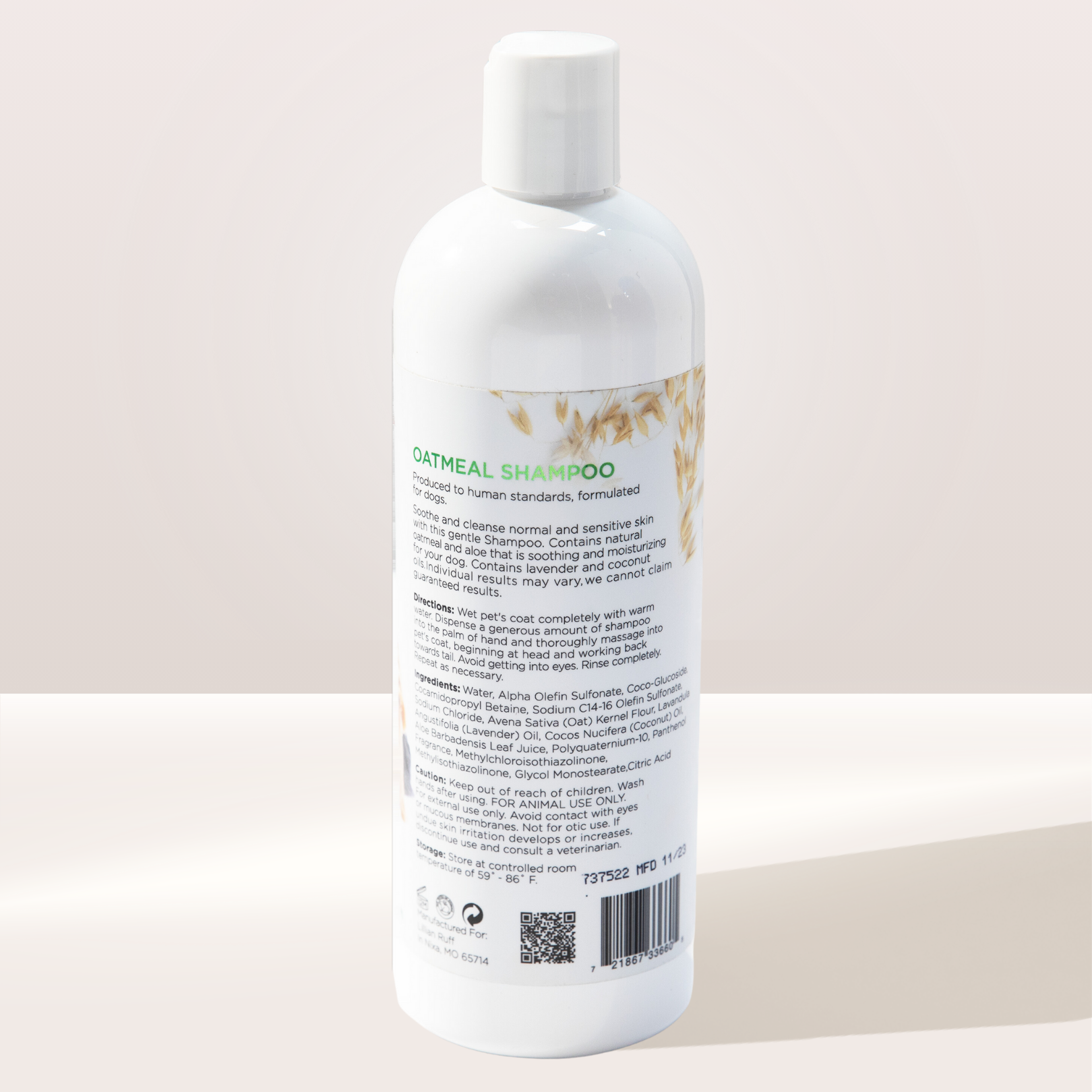 Oatmeal Shampoo (16oz With Bath Brush)