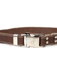 Pro Line Quick-Release Leather Dog Collar with Metal Buckle