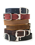 Celtic Double Buckle Style Leather Dog Collar