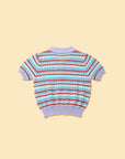 Pet & Me Spring Summer Lavender Crochet Short Sleeve Polo Shirt