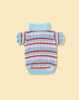 Pet & Me Spring Summer Ocean Blue Ruffle Crochet Short Sleeve Polo Shirt