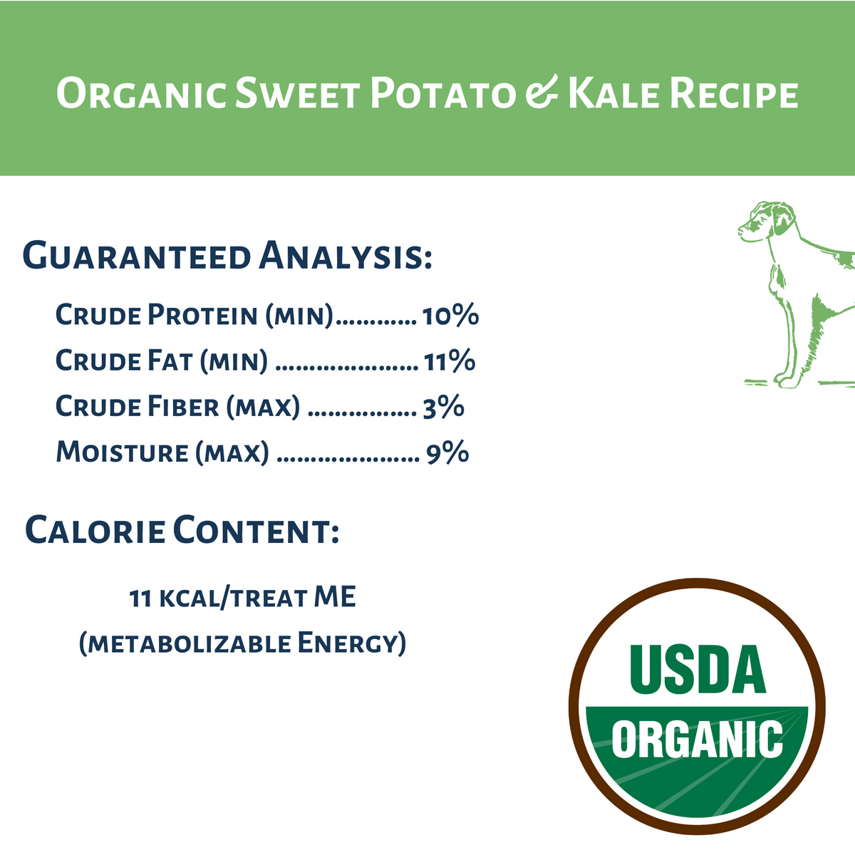 Dog Mamma's Organic Sweet Potato &amp; Kale Recipe - USDA Organic Certified Dog Treats