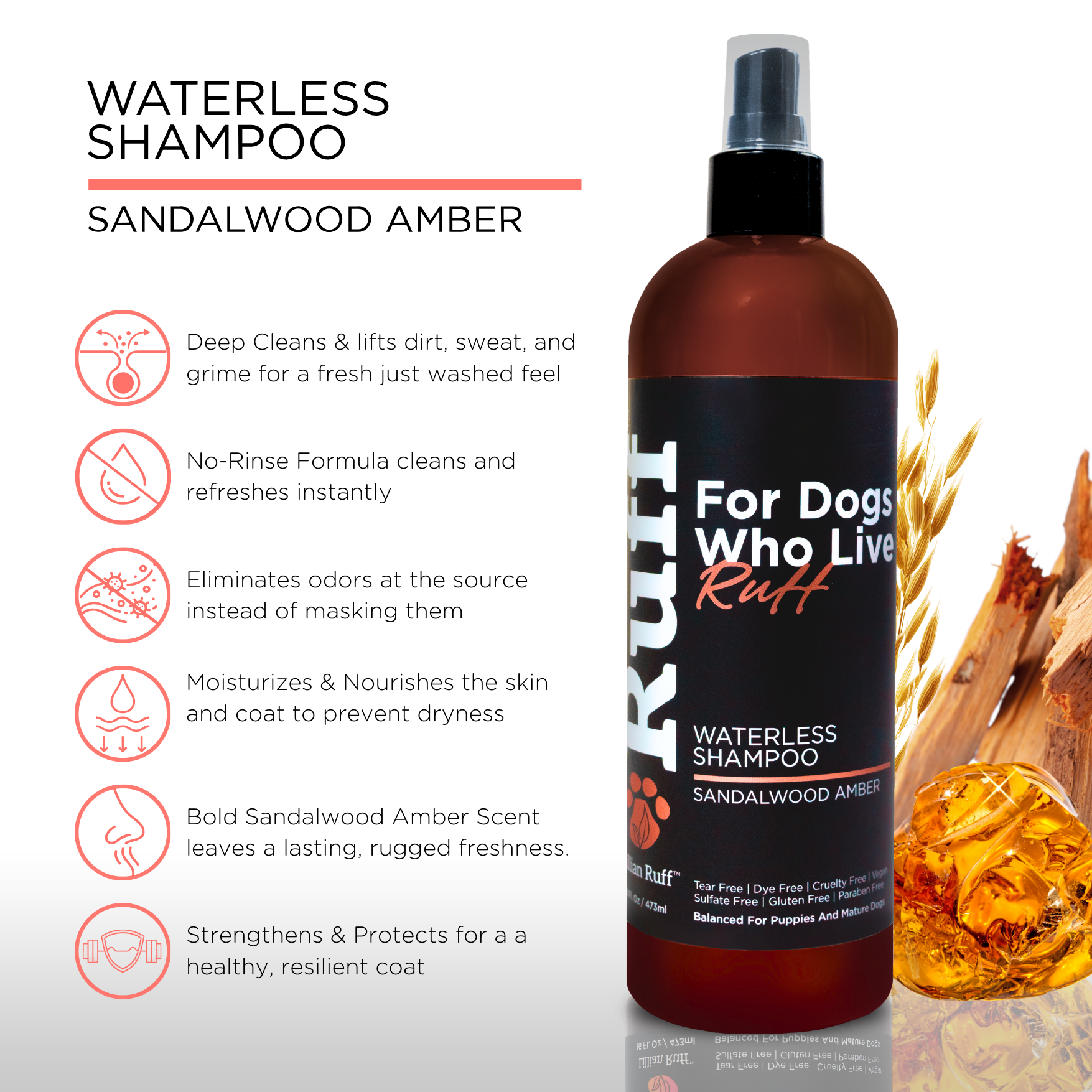 Waterless Shampoo Sandalwood-Amber