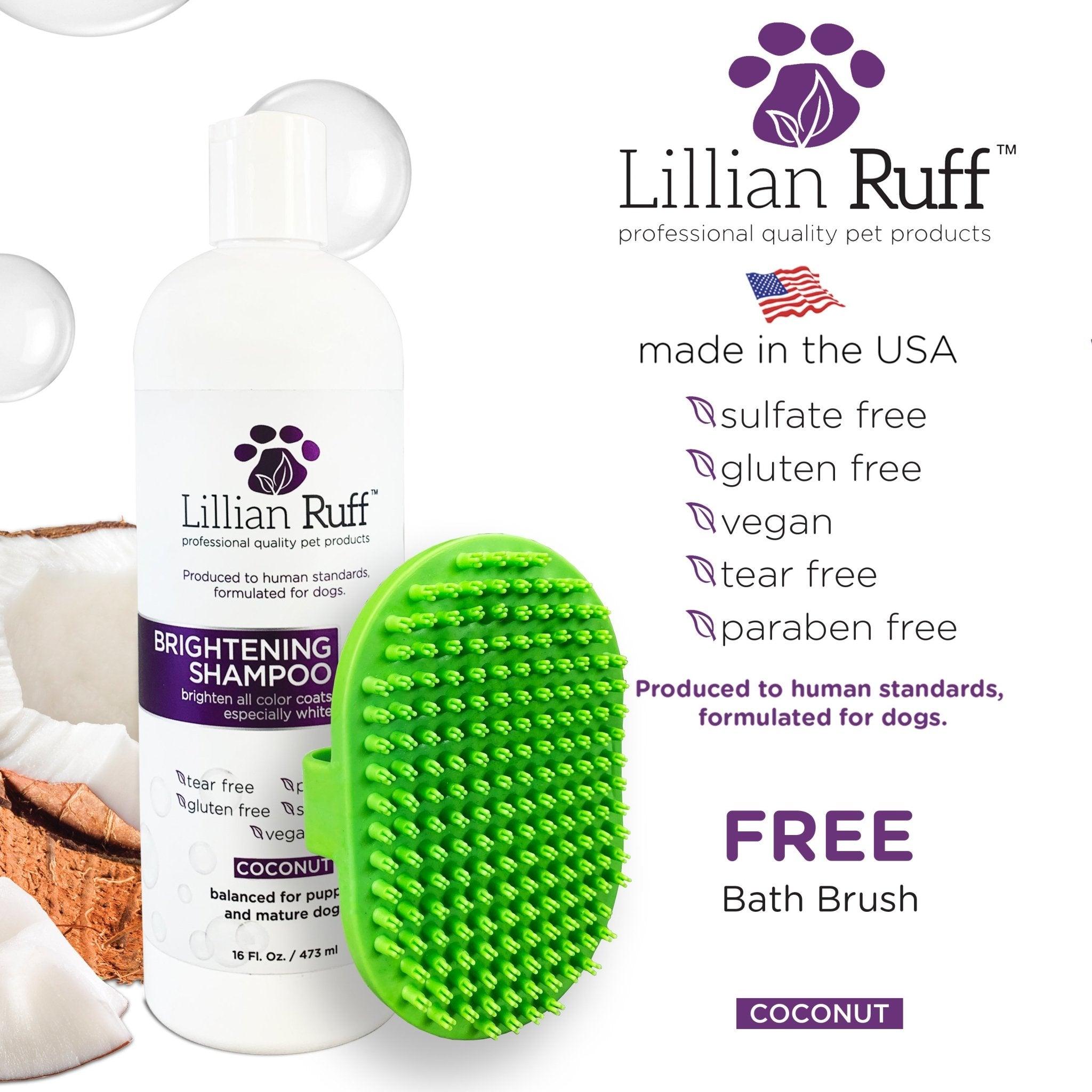 Brightening & Whitening Shampoo (16oz with Bath Brush) - Lillian Ruff-LR-BRIGHT-16-BRUSH