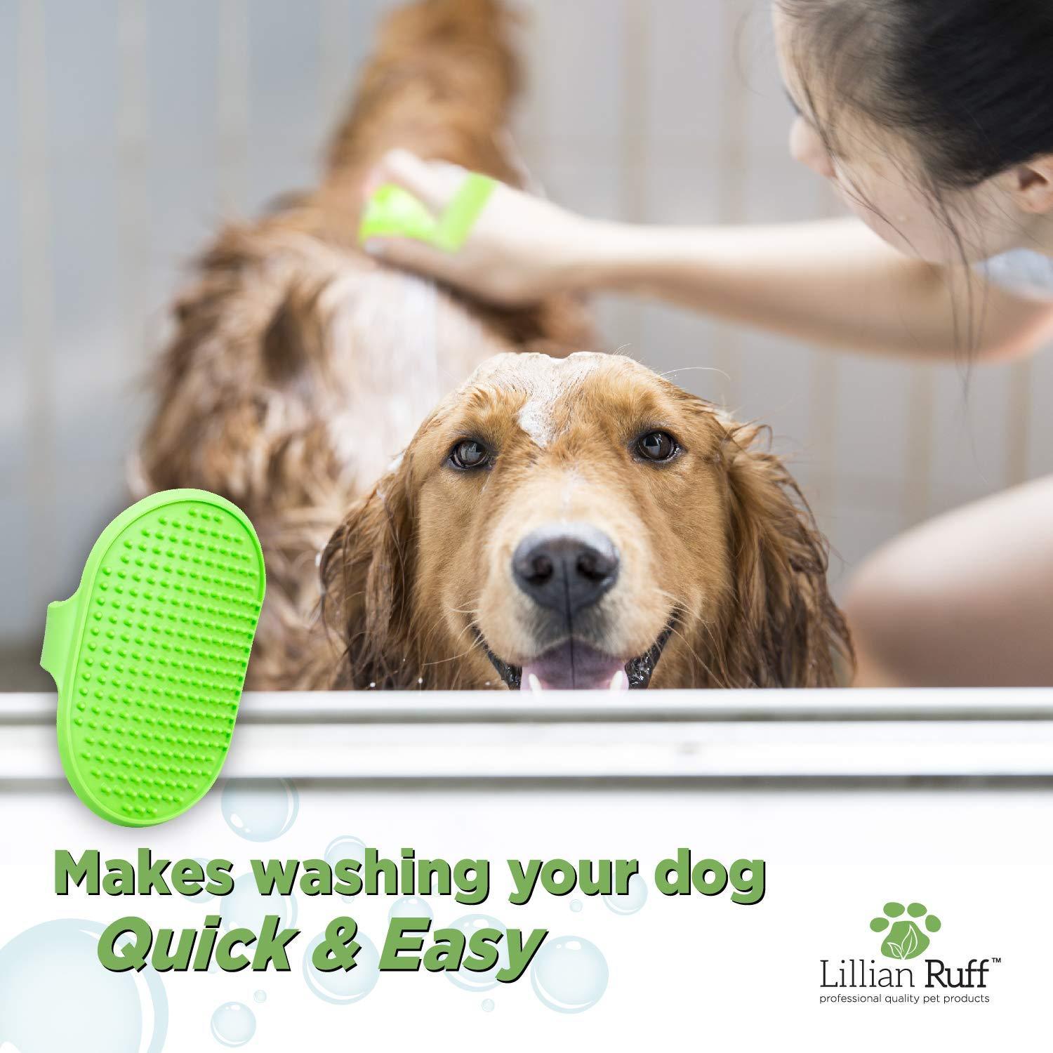 Dog Bath Brush 2 Pack - Lillian Ruff-LR-GREEN-BATHBRUSH