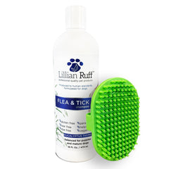Flea & Tick Shampoo With Bath Brush - Lillian Ruff-LR-FLEA-16-BATHBRUSH1