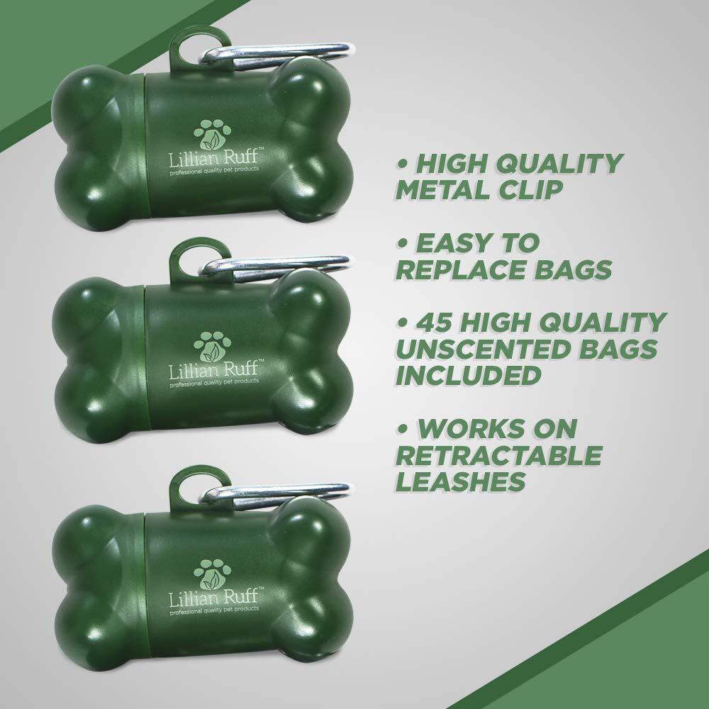 Waste Bag Dispenser 3pc Set with Leash Clip - Lillian Ruff-633632136351